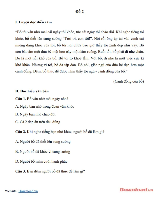 Phiếu bài tập cuối tuần lớp 2 môn Tiếng Việt Chân trời sáng tạo – Tuần 5