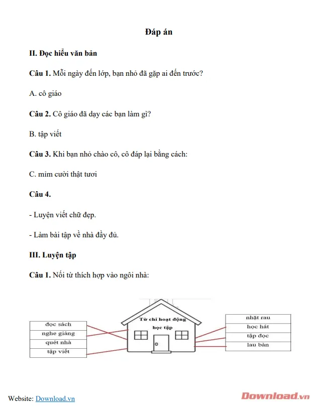 Phiếu bài tập cuối tuần lớp 2 môn Tiếng Việt Kết nối tri thức – Tuần 5