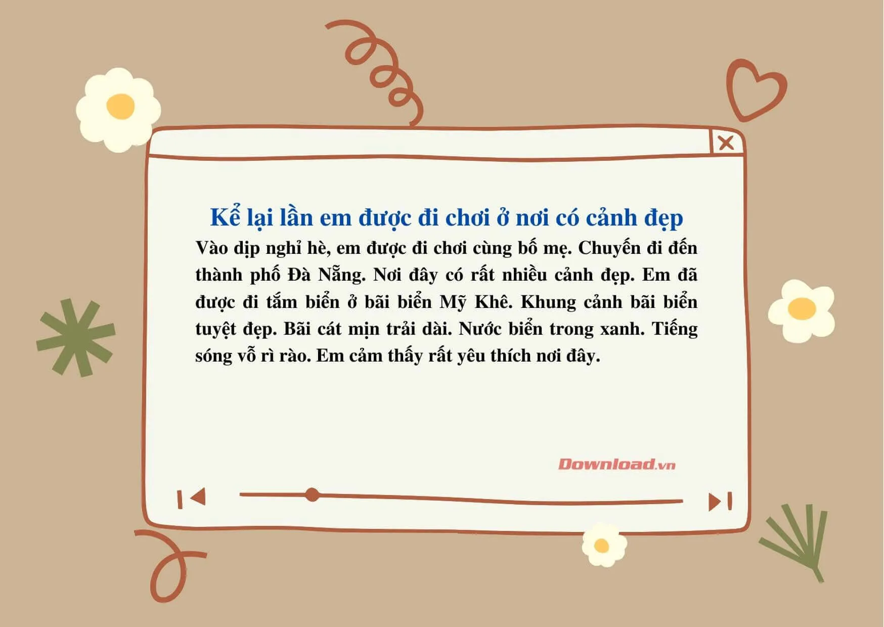 Tập làm văn lớp 2: Kể lại một lần em được đi chơi ở một nơi có cảnh đẹp