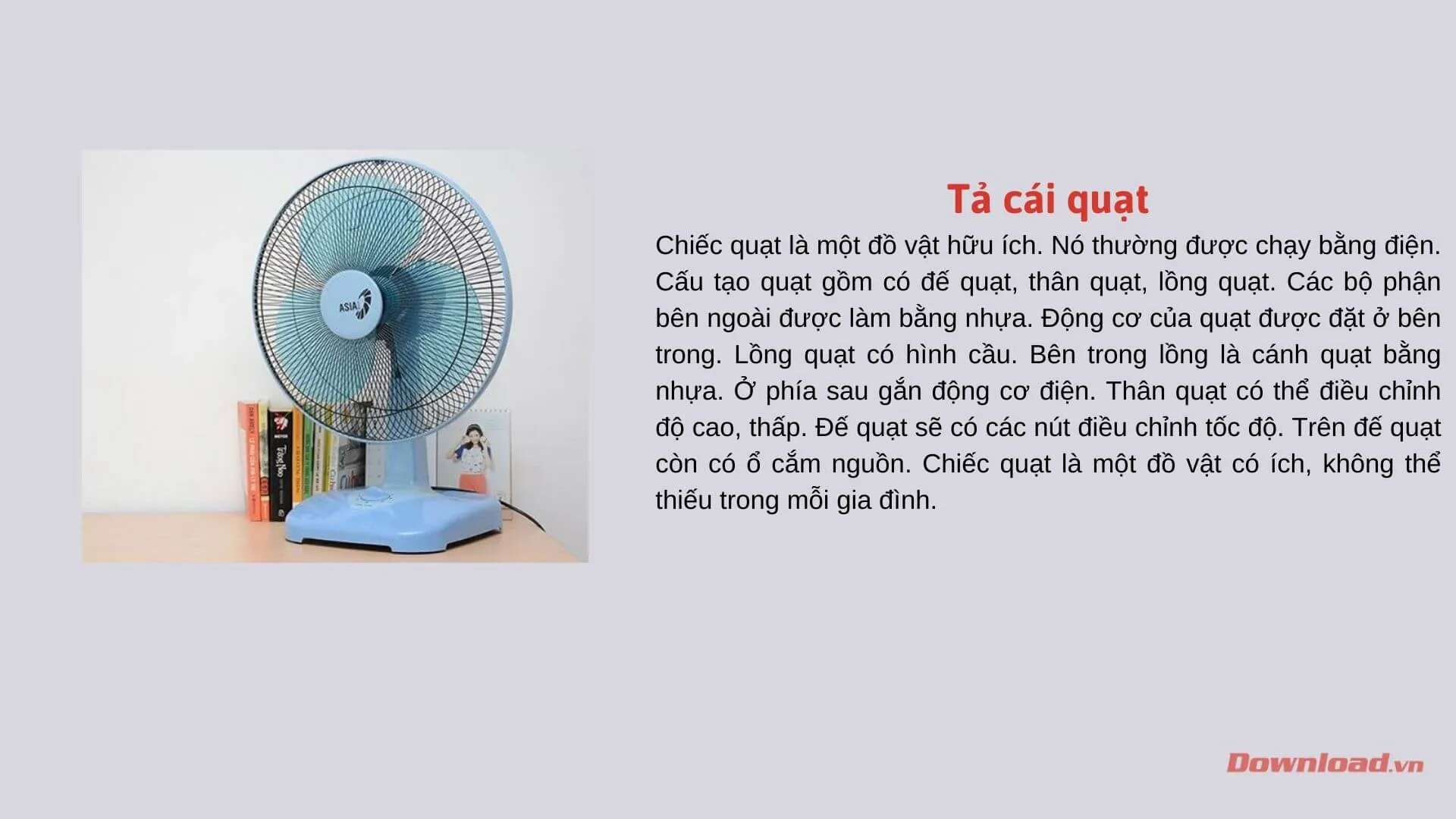 Tập làm văn lớp 2: Tả cái quạt (17 mẫu)