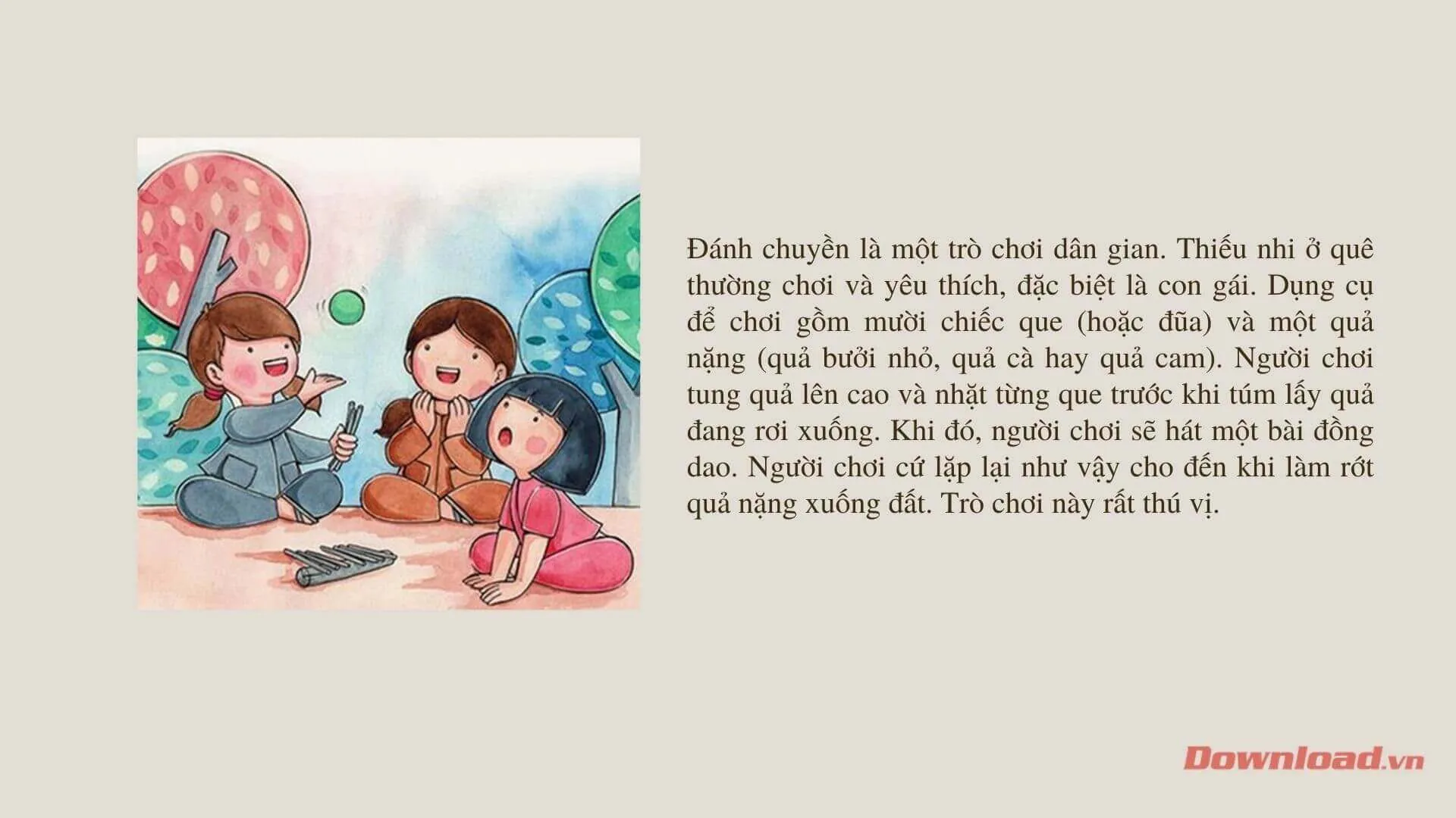 Tập làm văn lớp 2: Viết 4 – 5 câu giới thiệu một trò chơi của thiếu nhi ở quê em