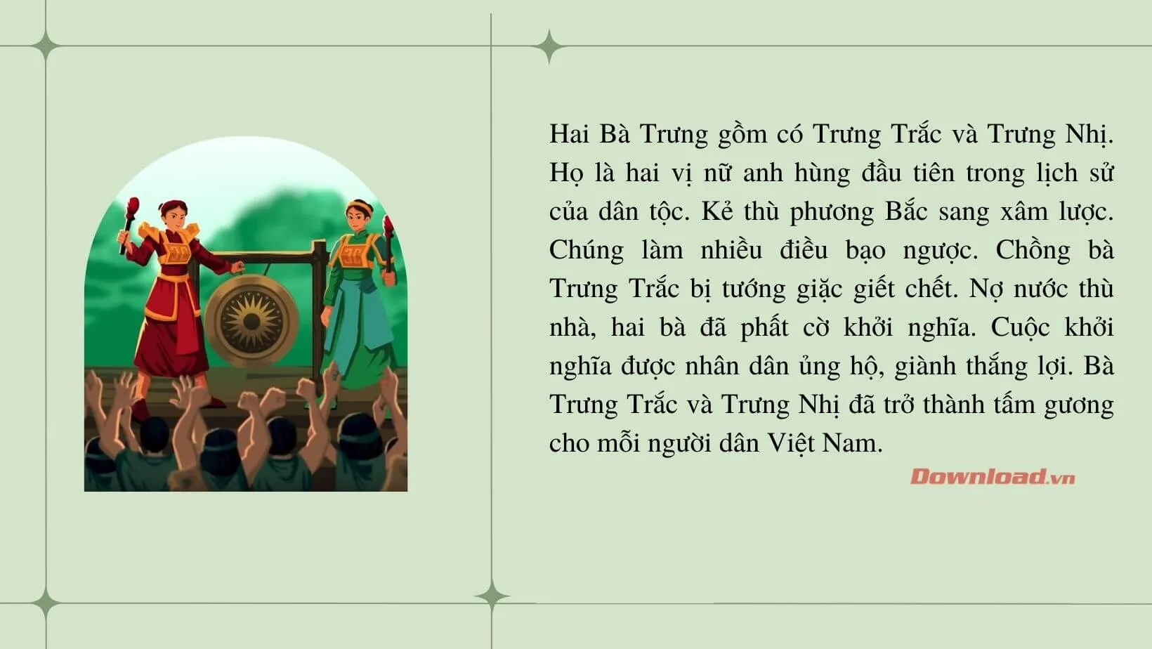 Tập làm văn lớp 3: Kể về Hai Bà Trưng (24 mẫu)