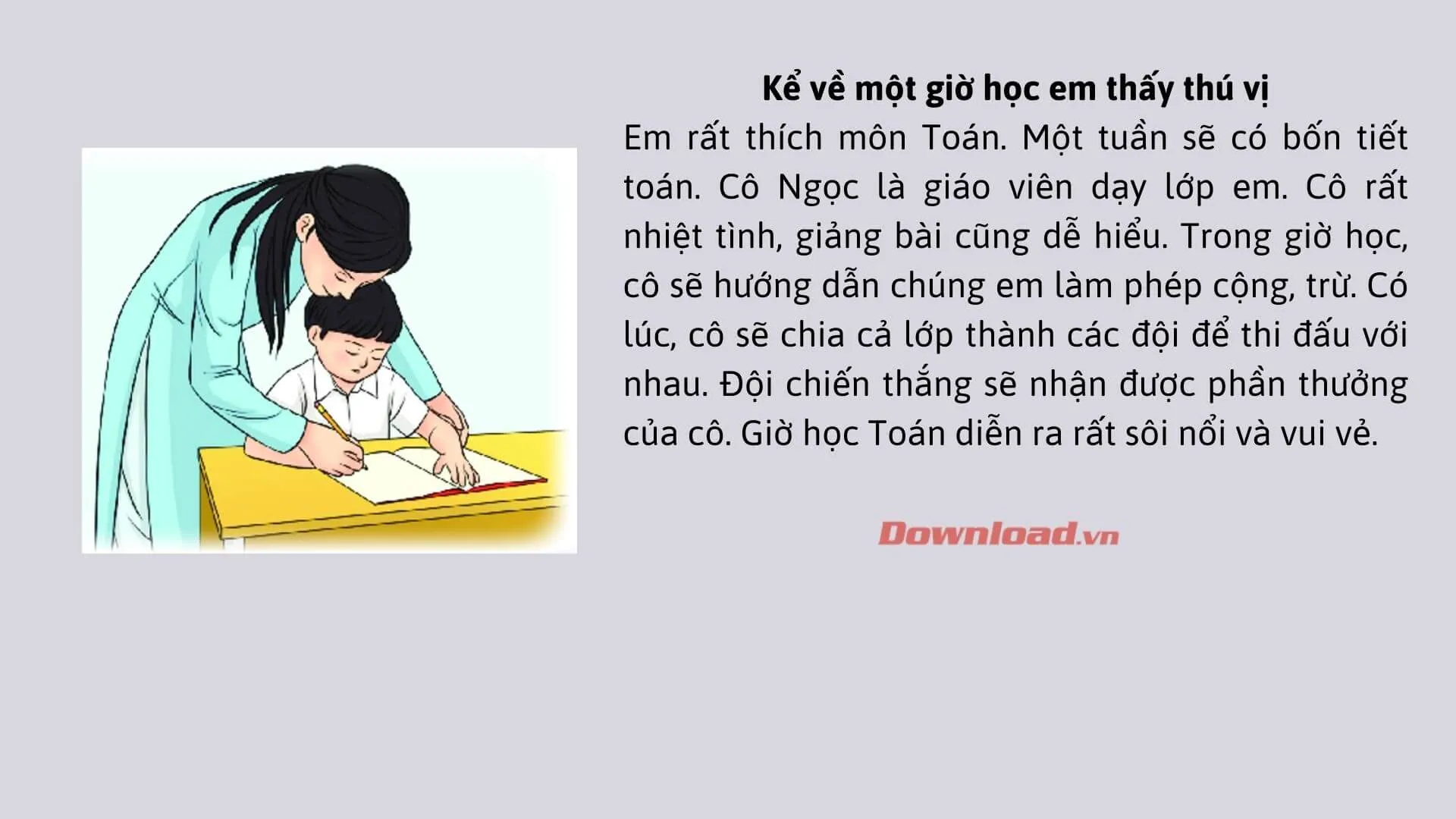 Tập làm văn lớp 3: Kể về một giờ học em thấy thú vị (10 mẫu)