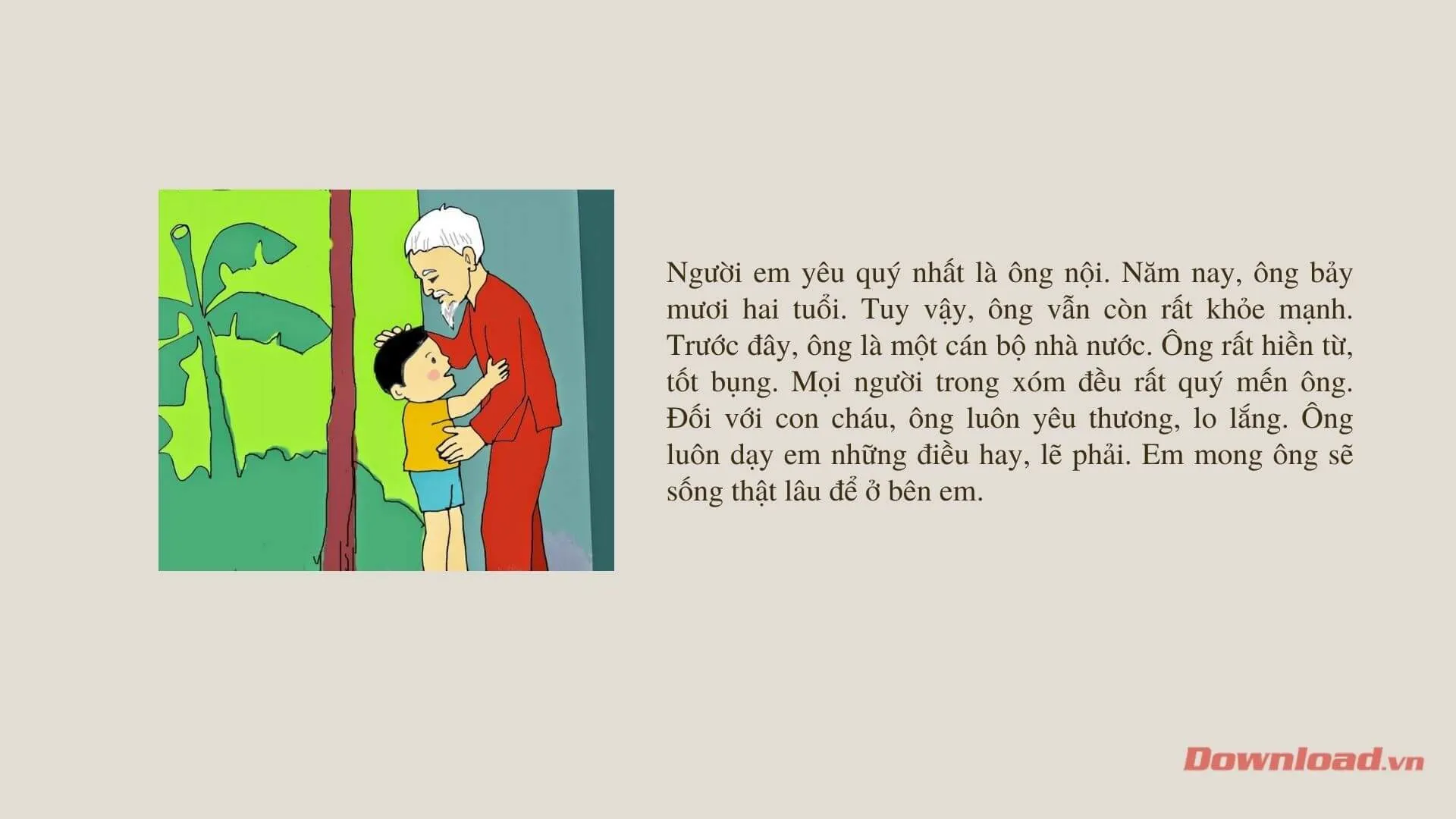 Tập làm văn lớp 3: Kể về một người mà em quý mến nhất (ông bà, cha mẹ, hàng xóm…)