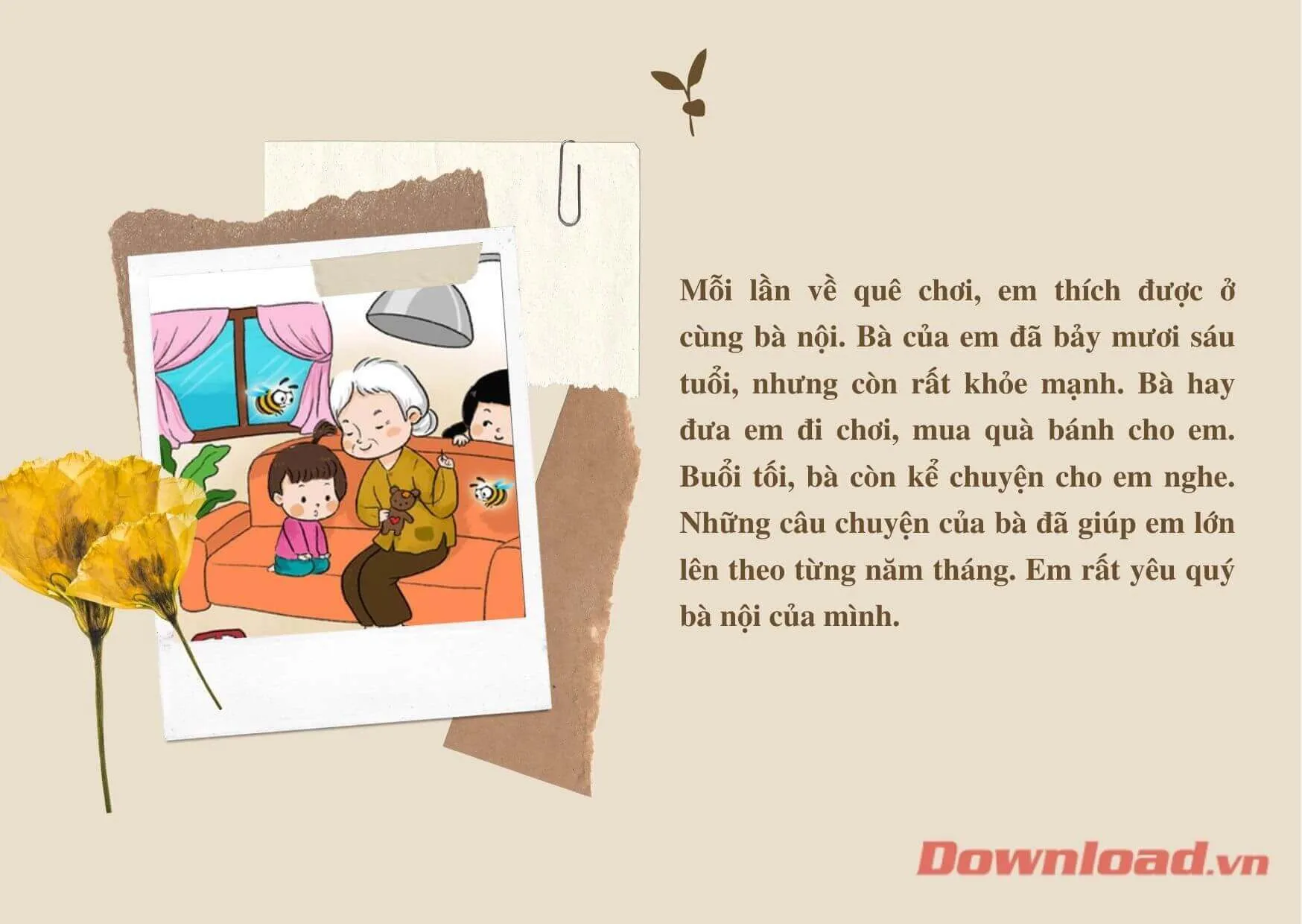 Tập làm văn lớp 3: Kể về một người mà em quý mến nhất (ông bà, cha mẹ, hàng xóm…)