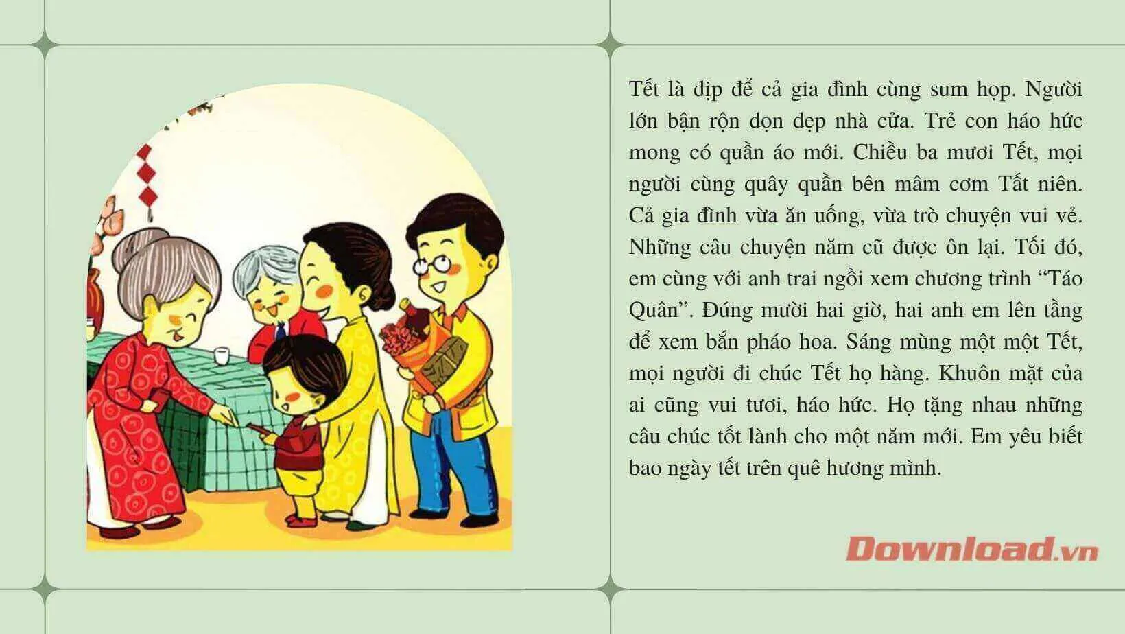 Tập làm văn lớp 3: Kể về những việc em và người thân đã làm trong dịp Tết (25 mẫu)