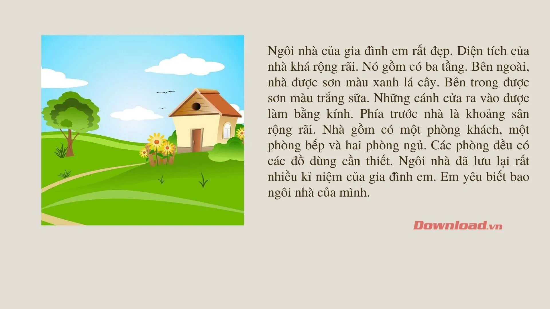 Tập làm văn lớp 3: Tả ngôi nhà của gia đình em (32 mẫu)