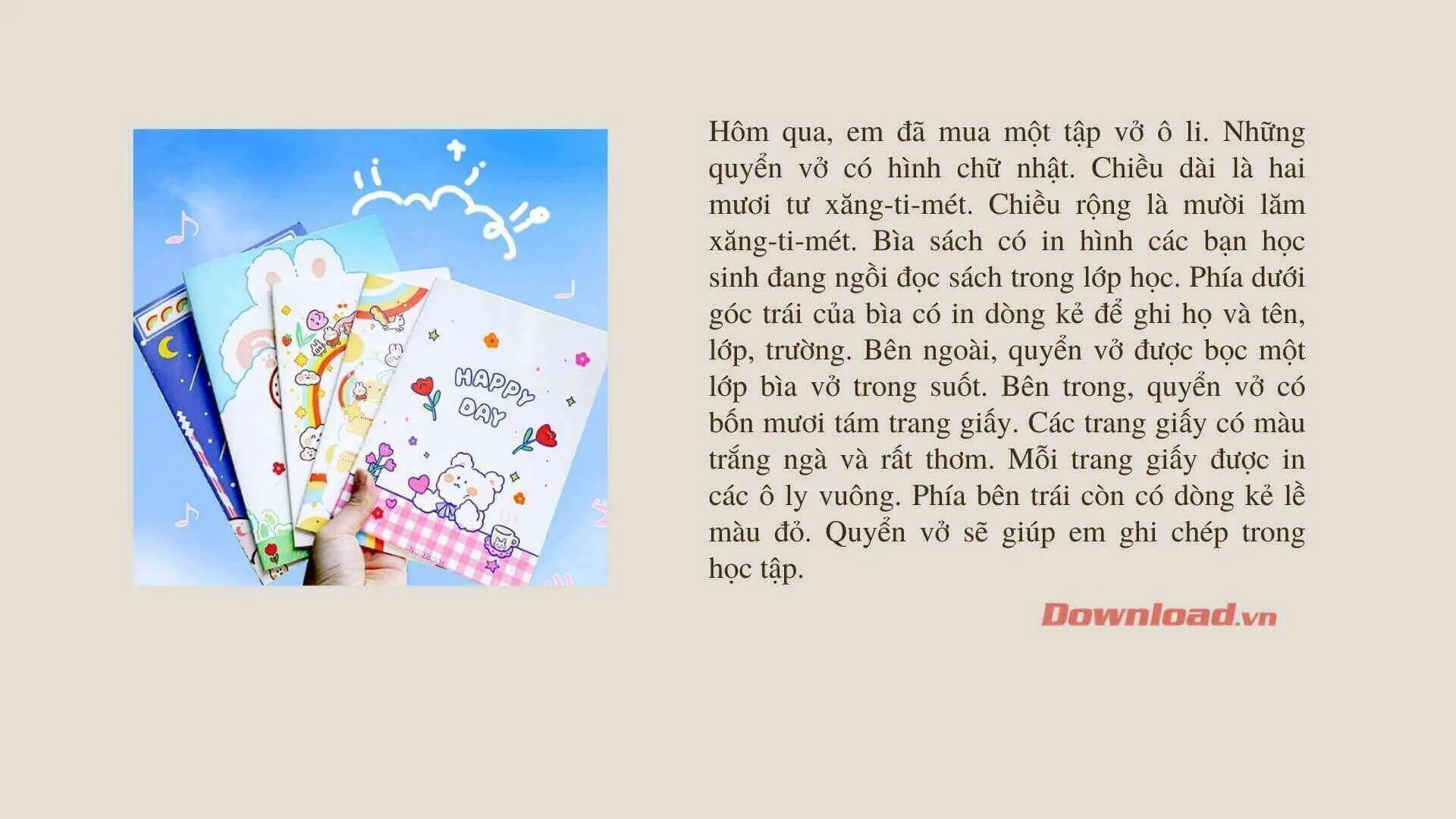 Tập làm văn lớp 3: Viết đoạn văn ngắn (khoảng 5 đến 7 câu) tả đồ dùng học tập của em