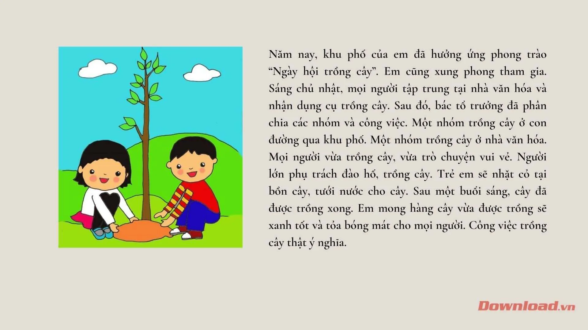 Tập làm văn lớp 3: Viết đoạn văn ngắn thuật lại một việc làm của em hoặc bạn em góp phần bảo vệ môi trường