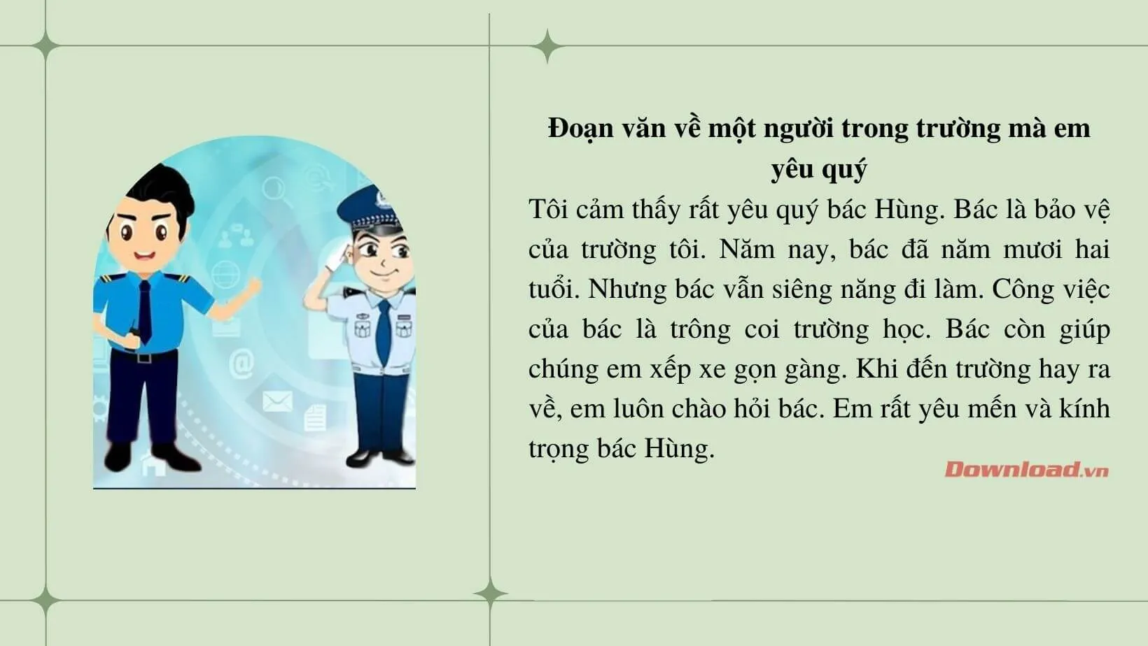 Tập làm văn lớp 3: Viết đoạn văn về một người trong trường mà em yêu quý (10 mẫu)