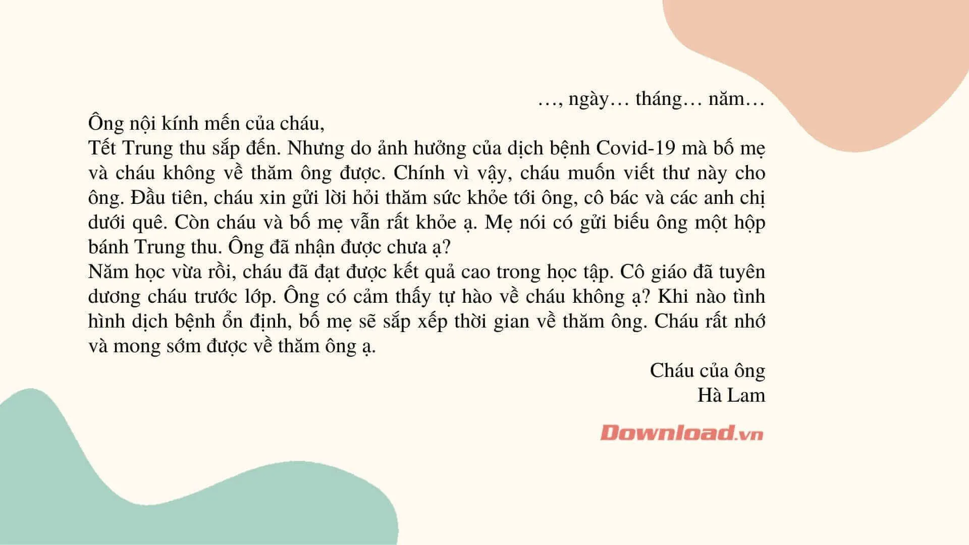 Tập làm văn lớp 3: Viết một bức thư ngắn cho người thân (36 mẫu)