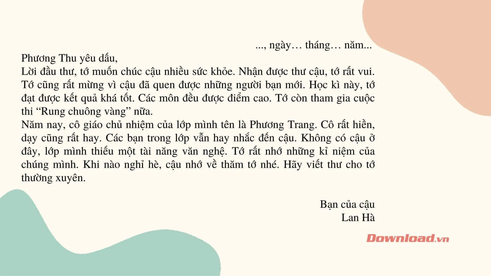 Tập làm văn lớp 3: Viết thư cho bạn thân (23 mẫu)