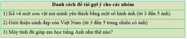 Tin học lớp 3 Bài 2: Thực hành: Nhiệm vụ và sản phẩm