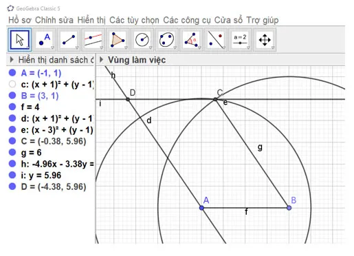 Toán 8 Vẽ hình đơn giản với phần mềm GeoGebra