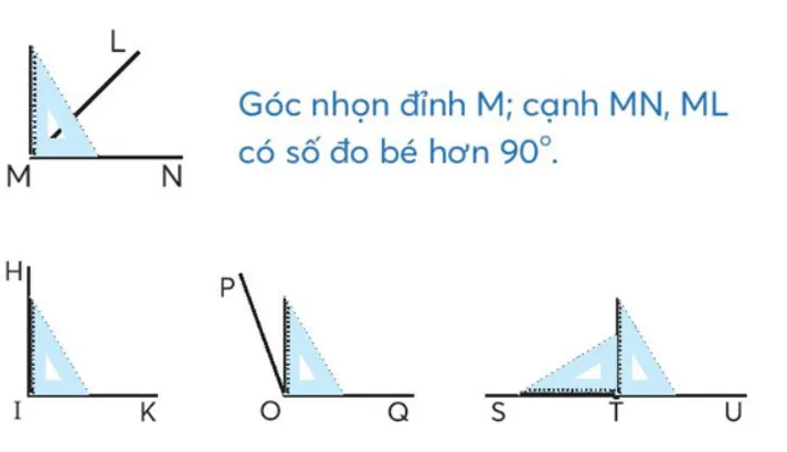 Toán lớp 4 Bài 30: Đo góc – Góc nhọn, góc tù, góc bẹt