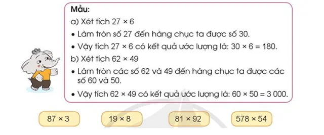 Toán lớp 4 Bài 47: Ước lượng tính