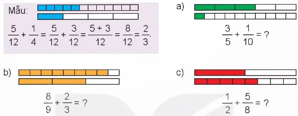 Toán lớp 4 Bài 60: Phép cộng phân số