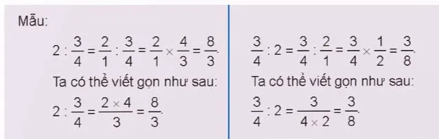 Toán lớp 4 Bài 64: Phép chia phân số