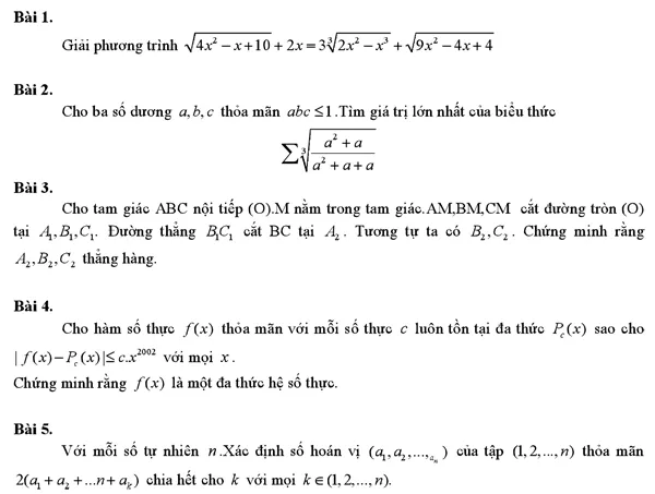 Tuyển tập đề thi học sinh giỏi tỉnh môn Toán lớp 12 từ năm 1999 – 2011