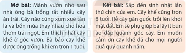 Viết: Luyện viết mở bài, kết bài cho bài văn miêu tả cây cối – Tiếng Việt 4 Kết nối tri thức