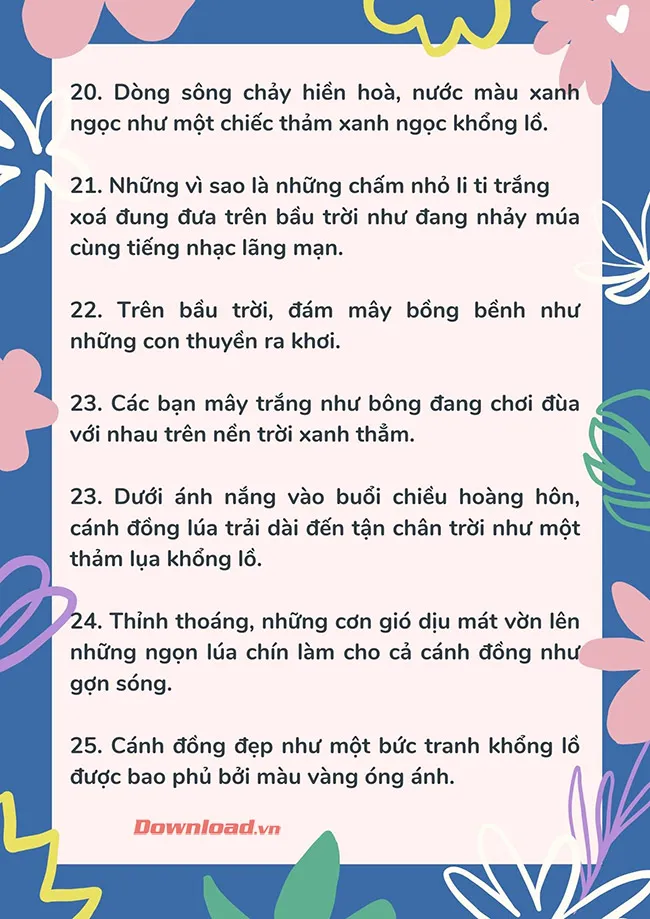 100 câu so sánh văn miêu tả Hay, độc đáo