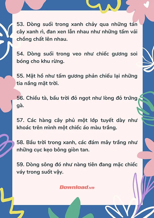 100 câu so sánh văn miêu tả Hay, độc đáo