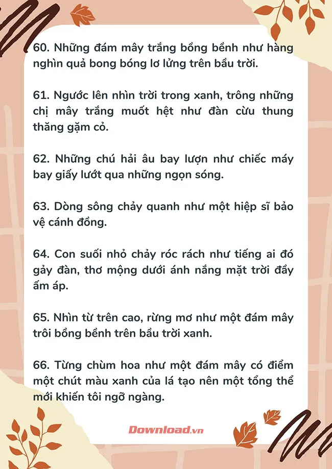 100 câu so sánh văn miêu tả Hay, độc đáo