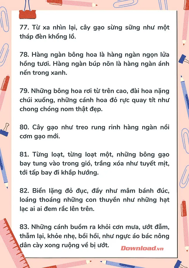 100 câu so sánh văn miêu tả Hay, độc đáo