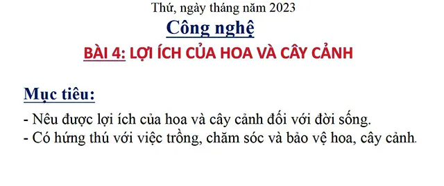 Bài giảng điện tử môn Công nghệ 4 sách Cánh diều (Cả năm)