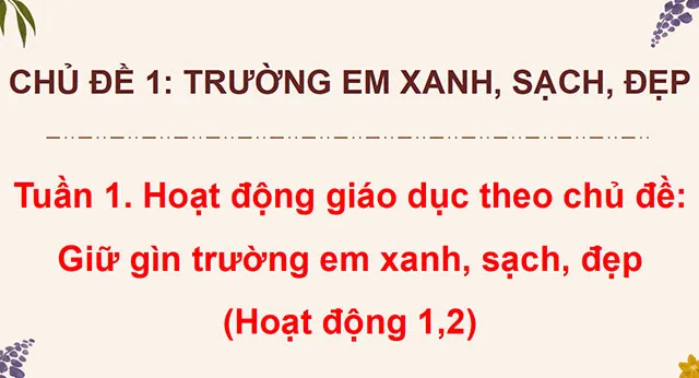 Bài giảng điện tử môn Hoạt động trải nghiệm 4 sách Cánh diều