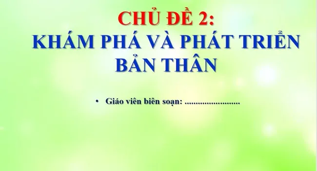 Bài giảng điện tử môn Hoạt động trải nghiệm hướng nghiệp 10 sách Cánh diều