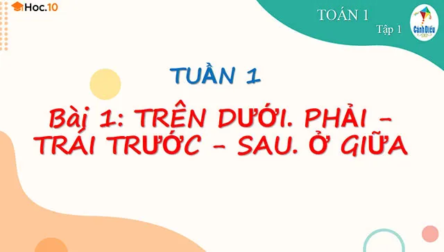 Bài giảng điện tử môn Toán 1 sách Cánh diều (Cả năm)