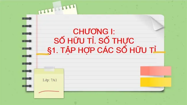 Bài giảng điện tử môn Toán 7 sách Chân trời sáng tạo