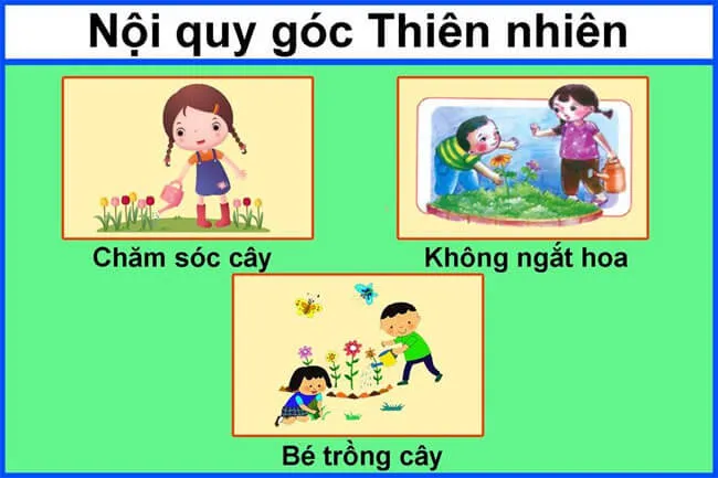 Bộ ảnh nội quy các góc chơi Mầm non