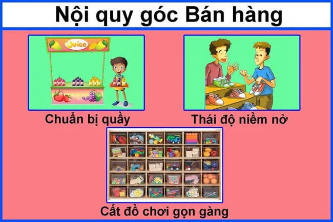 Bộ ảnh nội quy các góc chơi Mầm non