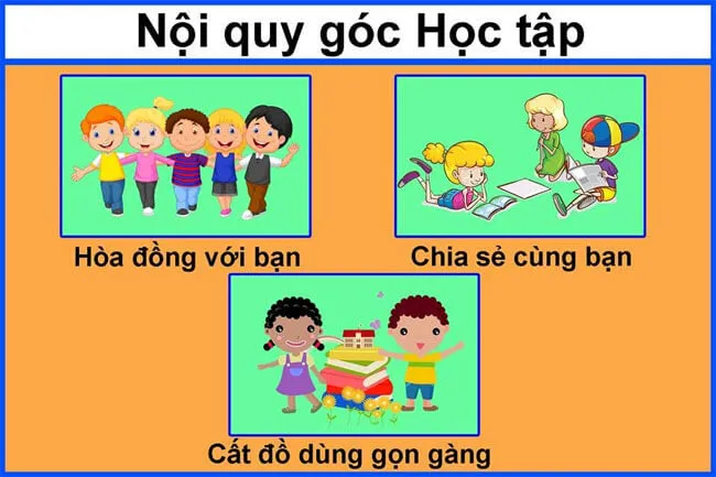 Bộ ảnh nội quy các góc chơi Mầm non