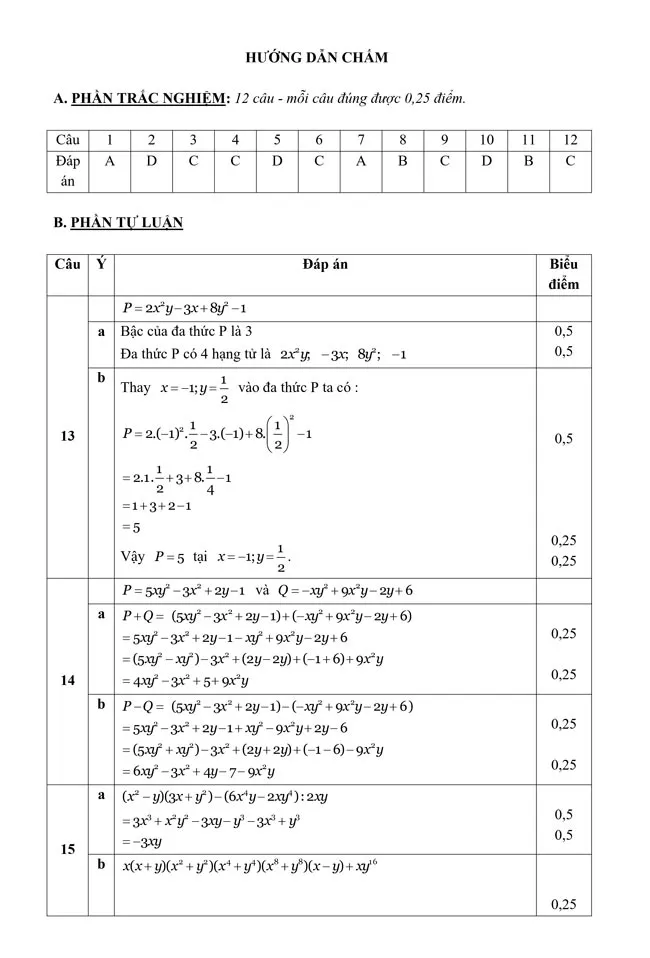 Bộ đề ôn thi giữa học kì 1 môn Toán 8 sách Cánh diều