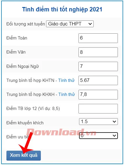 Cách tính điểm tốt nghiệp THPT năm 2023