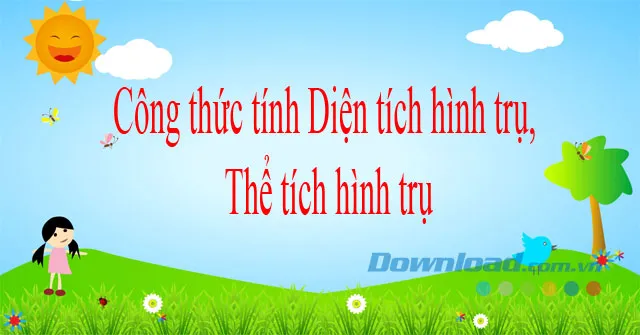 Công thức tính Diện tích hình trụ, Thể tích hình trụ