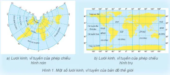 Địa lí 6 Bài 2: Bản đồ. Một số lưới kinh, vĩ tuyến. Phương hướng trên bản đồ