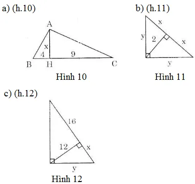 Giải Toán 9 Bài 1: Một số hệ thức về cạnh và đường cao trong tam giác vuông