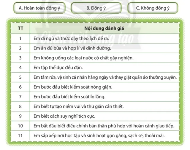 Hoạt động trải nghiệm 6: Chăm sóc cuộc sống cá nhân