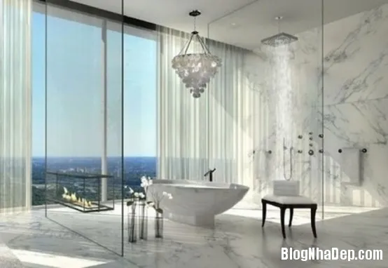 Những mẫu phòng tắm có gắn lò sưởi cực sang và cực đẹp