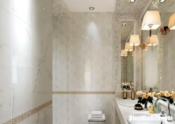 Phòng tắm thêm sang trọng nhờ biết cách chọn gạch lát tường