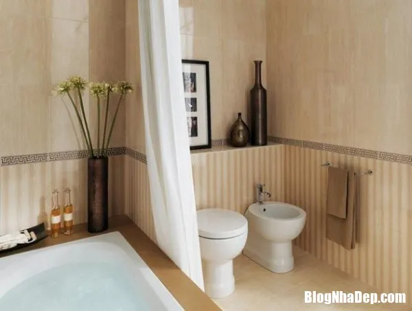 Phòng tắm thêm sang trọng nhờ biết cách chọn gạch lát tường