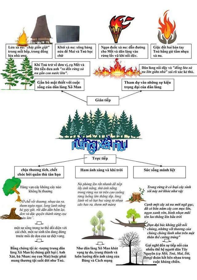 Sơ đồ tư duy bài Rừng xà nu