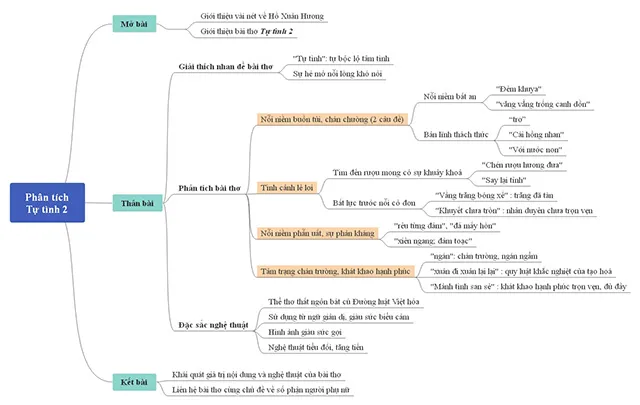 Sơ đồ tư duy bài Tự tình 2