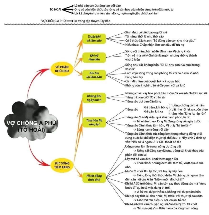 Sơ đồ tư duy bài Vợ chồng A Phủ