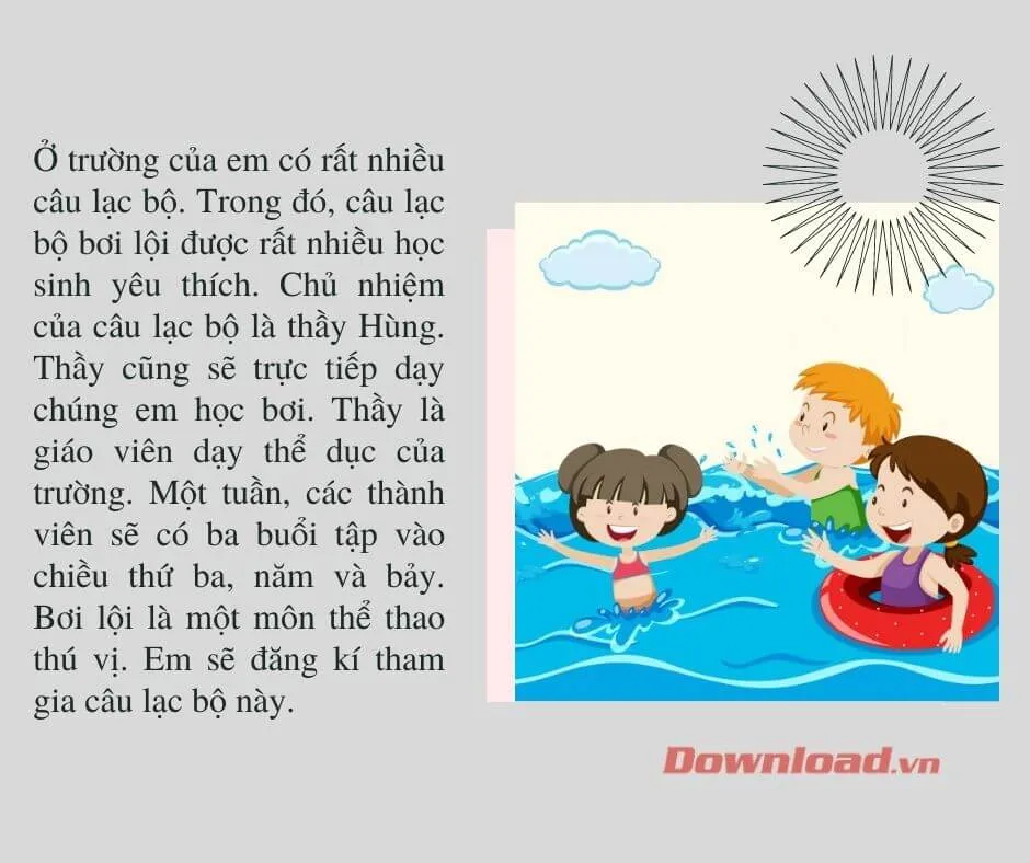 Tập làm văn lớp 3: Hãy nói về một câu lạc bộ thể thao mà em biết