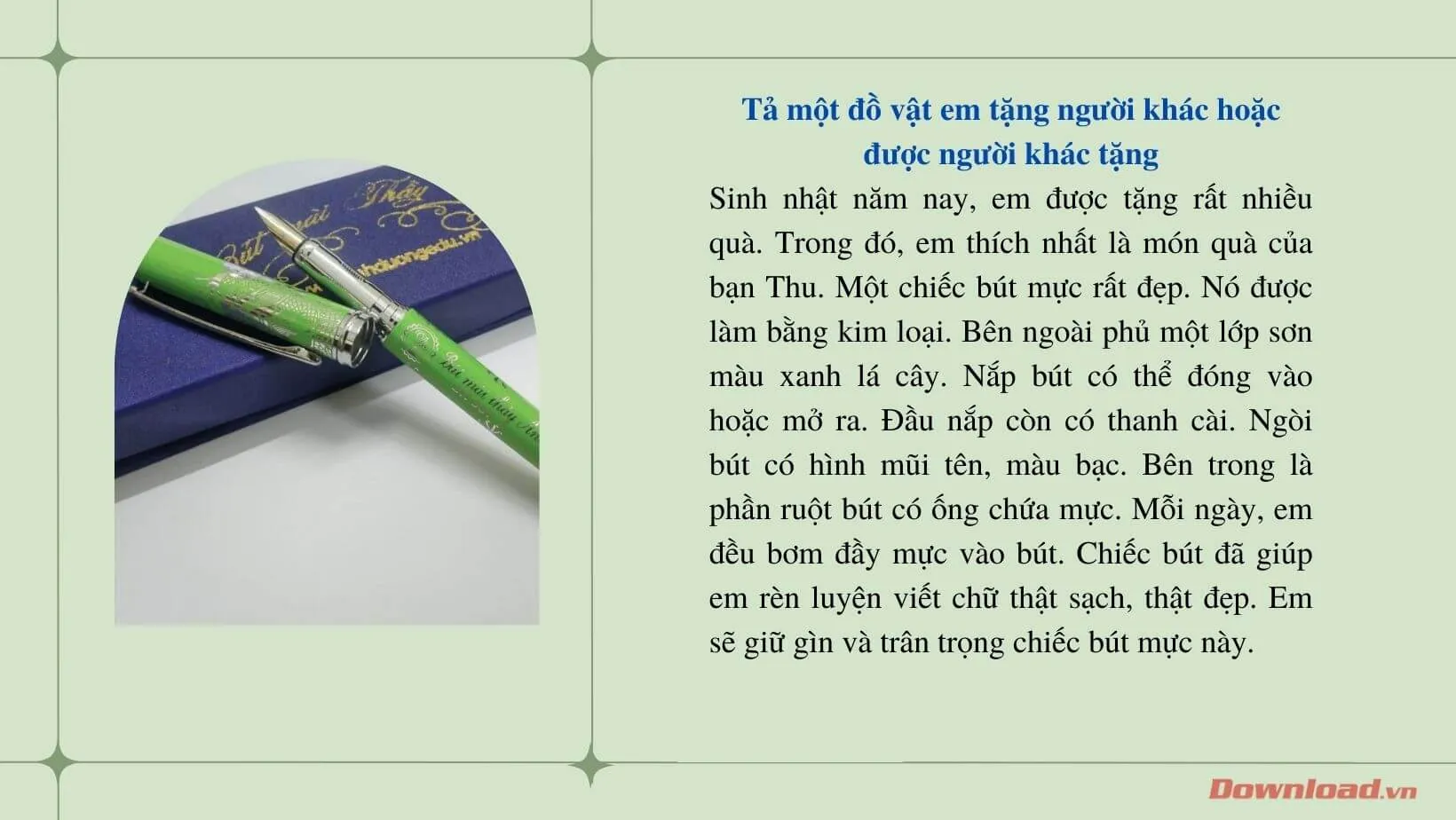 Tập làm văn lớp 3: Tả một đồ vật (hoặc đồ chơi) em tặng người khác (hoặc em được người khác tặng)